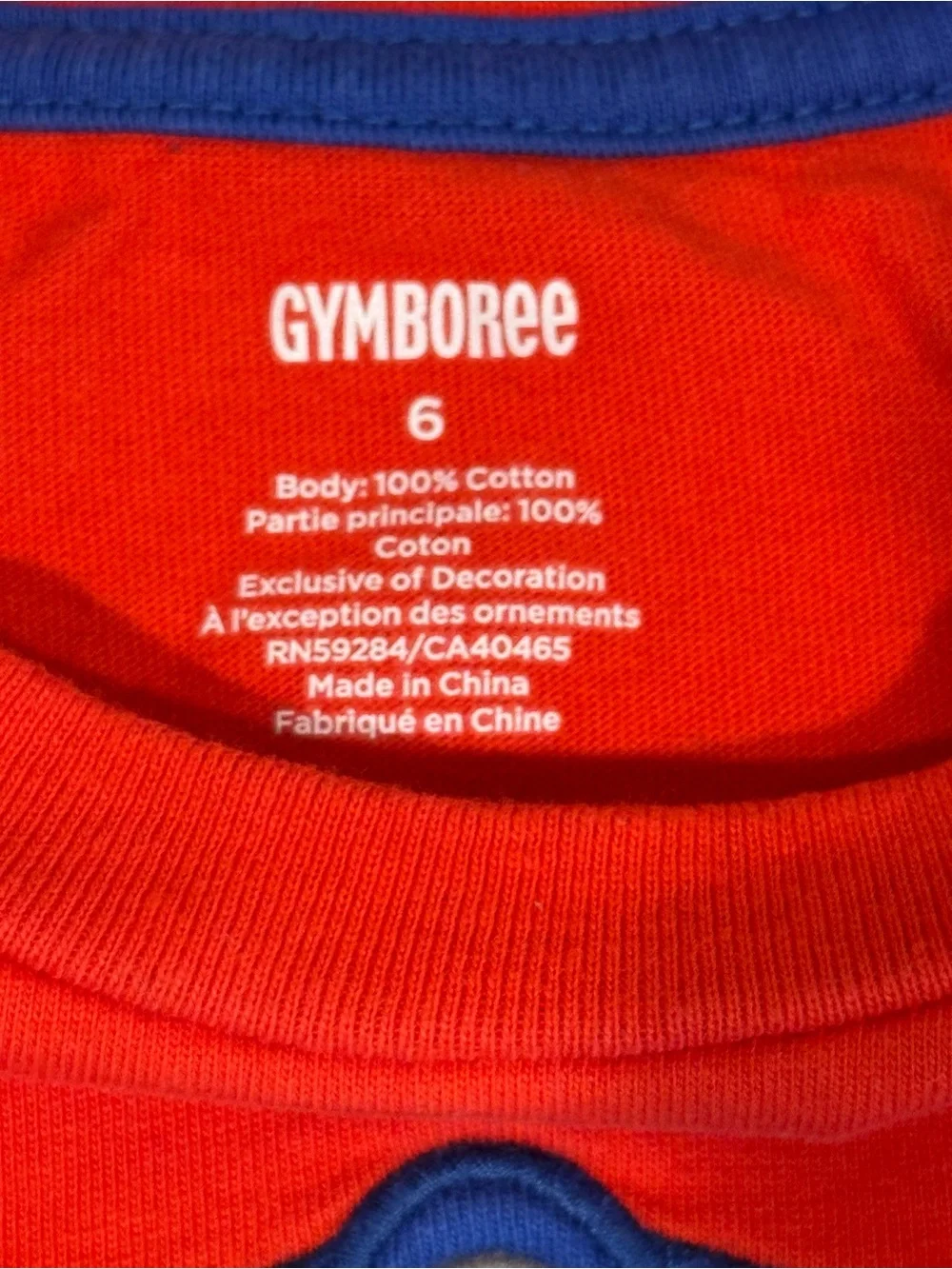 Gymboree Red Tee with Blue & Yellow Race Car Graphic